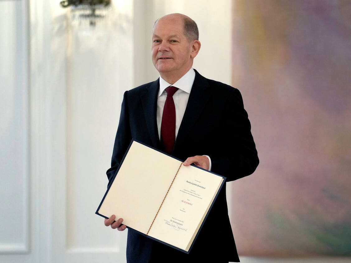 Olaf Scholz ist neuer Bundeskanzler der Bundesrepublik Deutschland. / Foto: picture alliance / ASSOCIATED PRESS