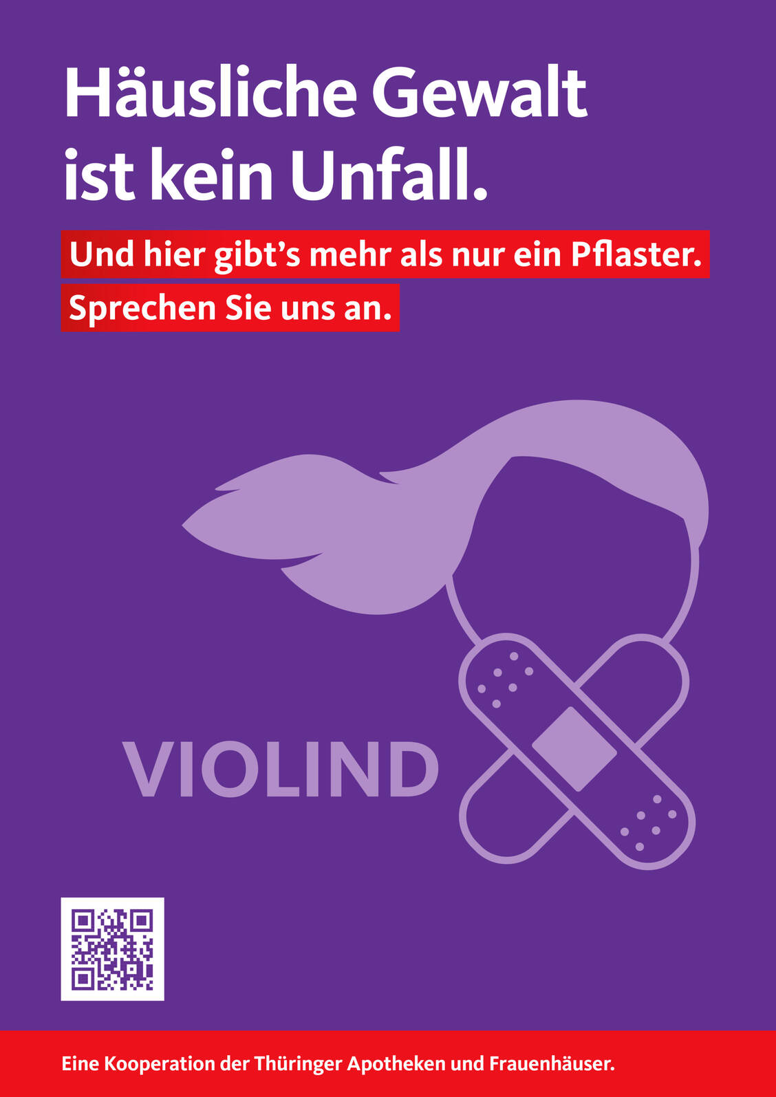 Mit diesem Plakat können Thüringer Apotheken sichtbar machen, dass sie an dem Violind-Projekt teilnehmen. / Foto: LAKT