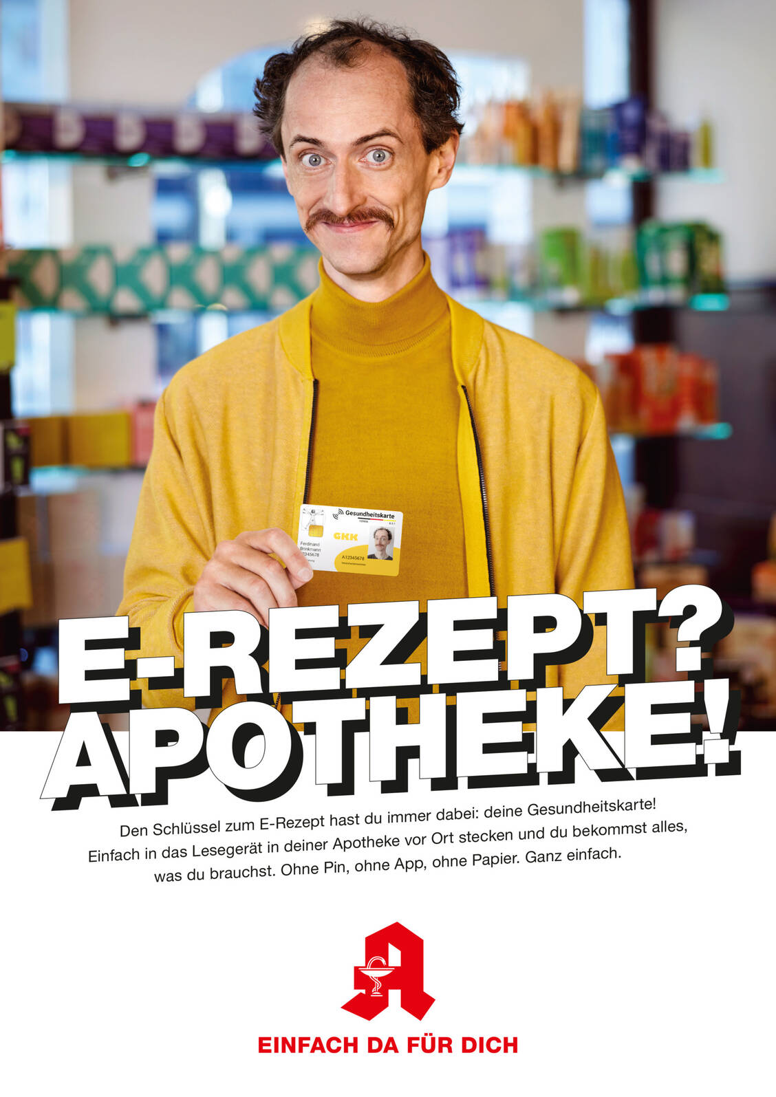 Protagonist Ferdinand soll in einem Video-Clip für die E-Rezept-Einlösung in der Vor-Ort-Apotheke werben. / Foto: ABDA