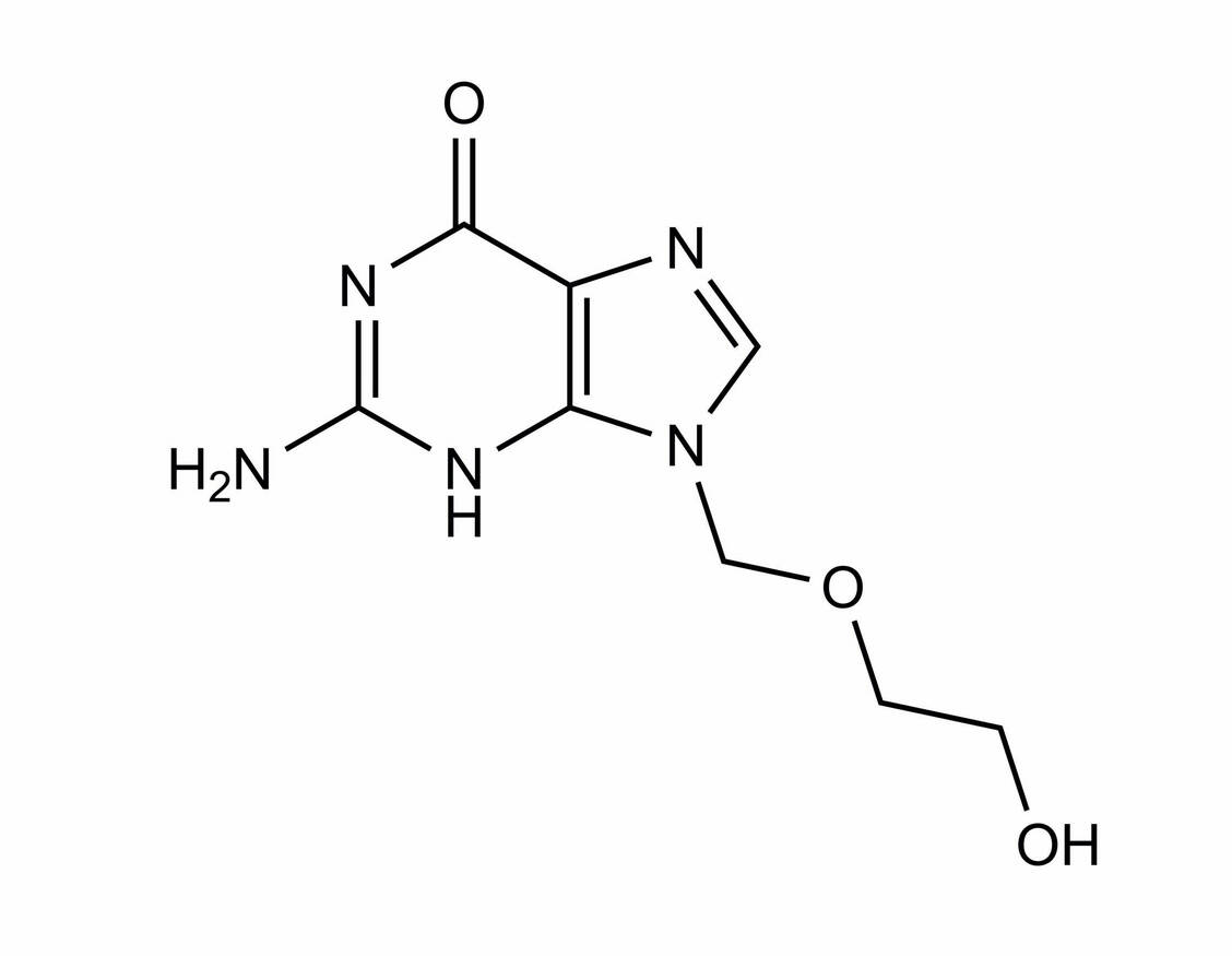Strukturformel Aciclovir / © Wurglics