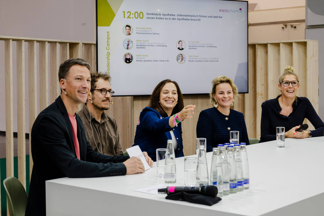 Zahlreiche interaktive Talkrunden dienen dem Meinungsaustausch und der Wissensvermittlung. / © Avoxa/Expopharm