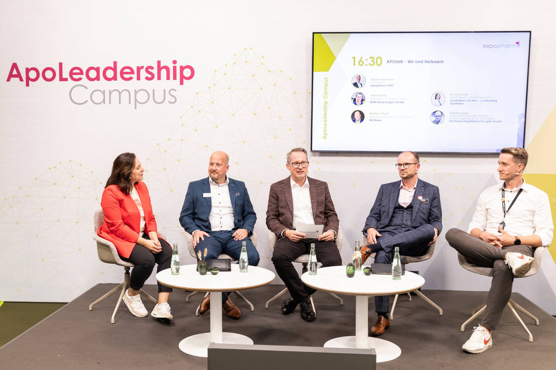 Das Bühnenprogramm bietet vieles ganz speziell für die Führungskräfte in der Apotheke. Beste Anlaufstellen: der Apo-Leadership-Campus sowie das Inspiration-Lab. / Foto: Avoxa/Expopharm