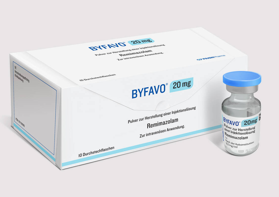 Remimazolam (Byfavo®) ist ein ultrakurz wirksames intravenöses Benzodiazepin-Sedativum und -Anästhetikum. / © Paion
