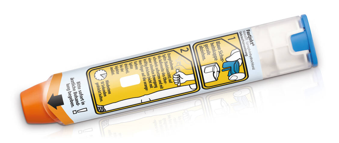 Fastjekt ist neben Jext®, Anapen® und Emerade® einer der hierzulande verfügbaren Adrenalin-Pens. Sie unterscheiden sich in ihrer Handhabung. / Foto: Meda Pharma