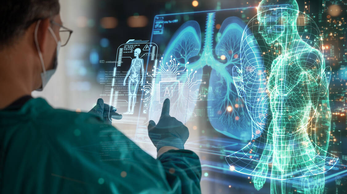 In der Atemluft von Patienten mit Lungenkrebs finden sich charakteristische Zusammensetzungen von Molekülen, die auf die Erkrankung hinweisen und sich mithilfe von KI erkennen lassen. / © Adobe Stock/frank29052515