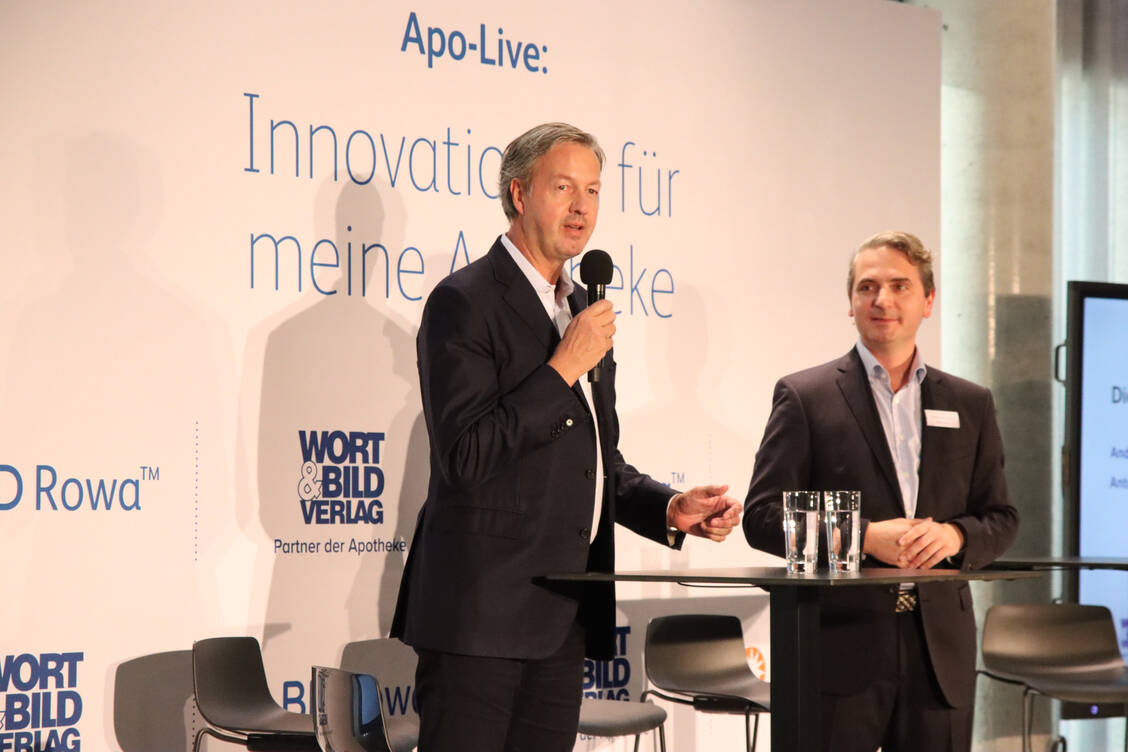 Wort & Bild Chef Andreas Arntzen (links) und BD Rowa-Chef Antonios Vonofakos plädieren für mehr Zusammenarbeit im Apothekenmarkt. / Foto: BD Rowa