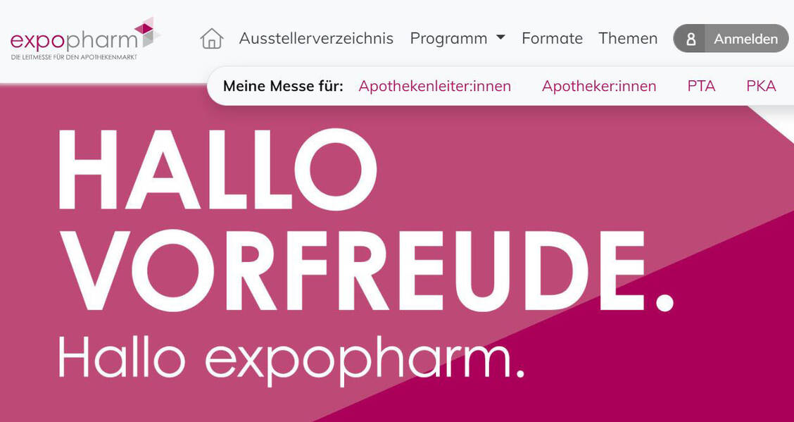 In gut einem Monat öffnet die Expopharm in München ihre Tore.  / Foto: Screenshot: PZ