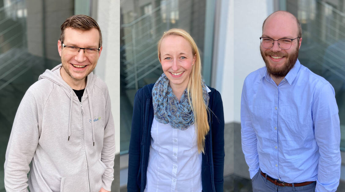 Das Leitungsteam von Adiutabyte (v.l.): Dustin Feld, Vanessa Wolff und Eric Schricker.  / Foto: Adiutabyte