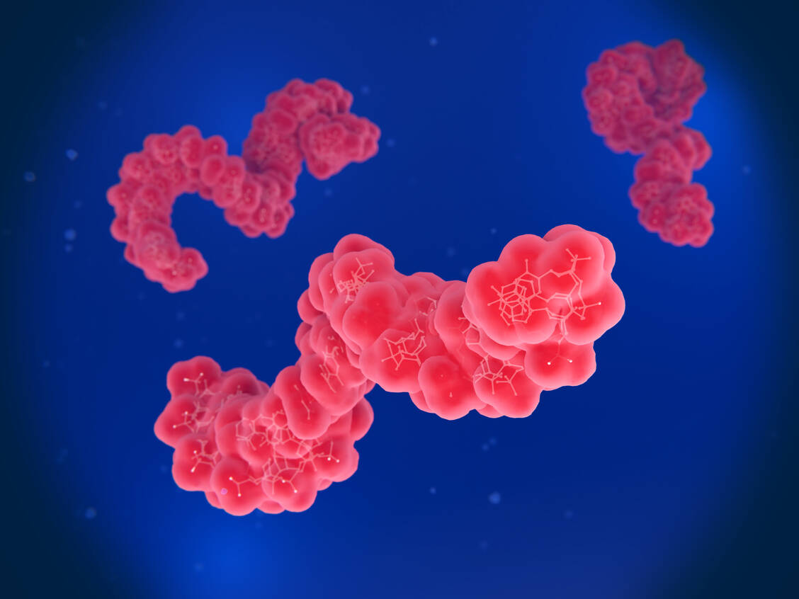 Bei microRNA handelt es sich um kleinste RNA-Moleküle, die bei der Genregulation eine große Rolle spielen. Wenn sie ausfallen, können Krebserkrankungen entstehen. / © Getty Images/selvanegra