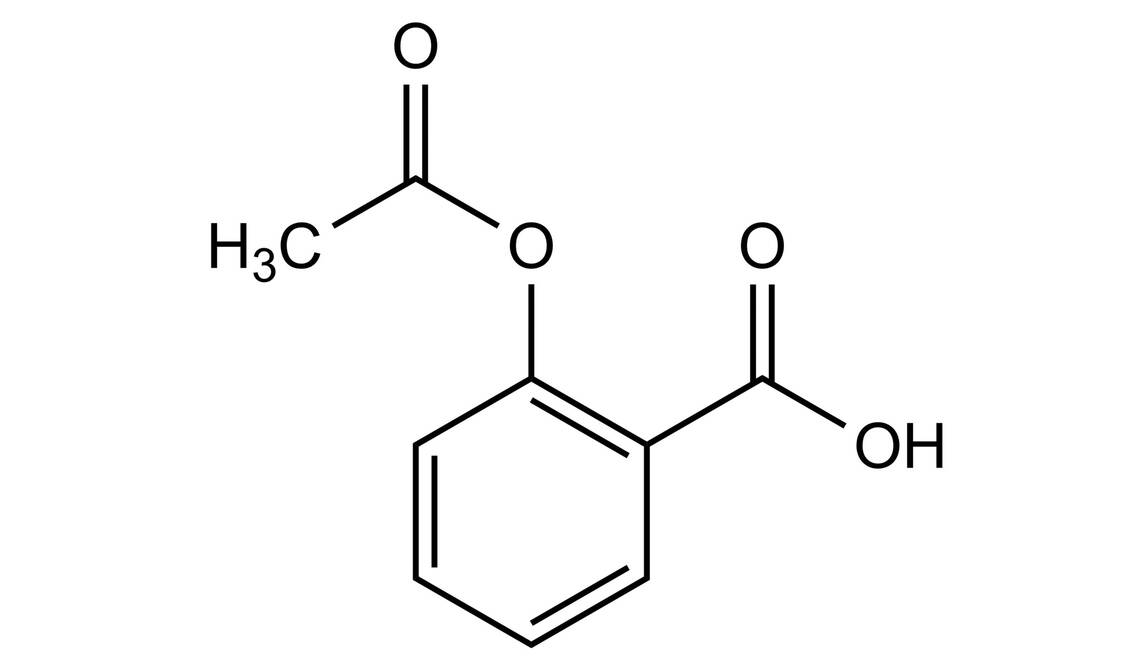 Strukturformel Acetylsalisylsäure (ASS) / Foto: Wurglics