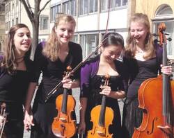 Das »Quartetto Mobile«:  Caroline Frey, Xenia Geugelin,  Shih Yu Tang und Nina Behrend  (von links).
<p class="fotonachweis">Foto: Privat</p>