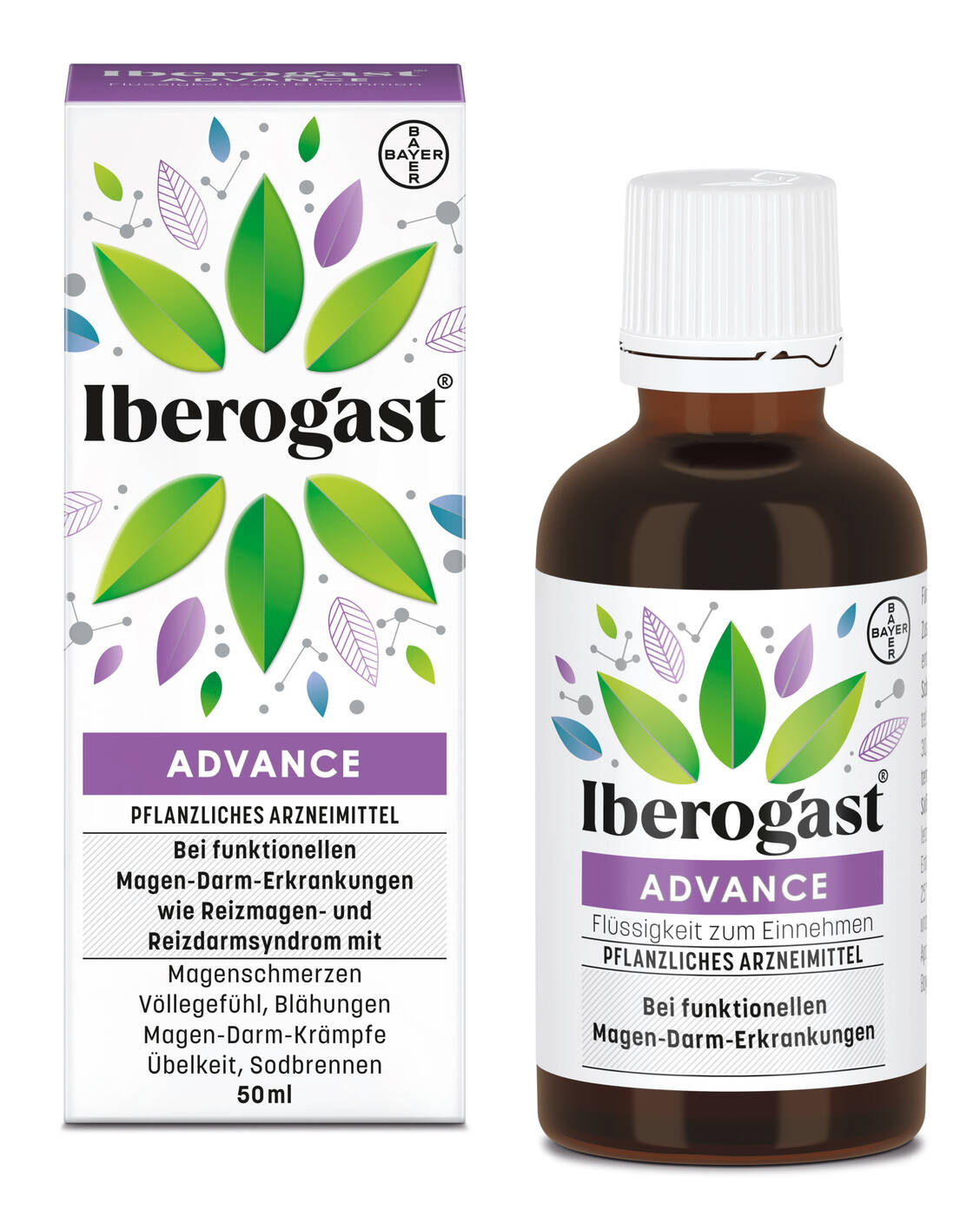 Iberogast® Advance ist ab Oktober 2020 in den Apotheken erhältlich . Das Präparat wird in Packungsgrößen von 50 und 100 ml eingeführt. / Foto: Bayer