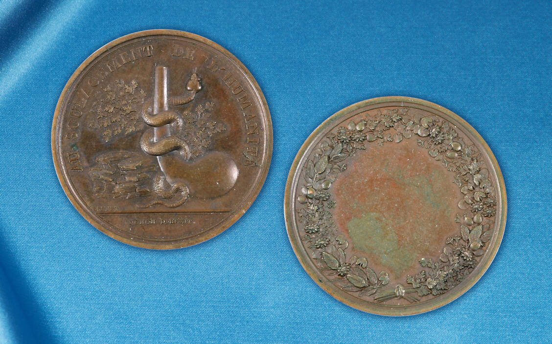 Abbildung 3: Bronzemedaille, als Preis für die Pharmazeutische Hochschule Paris ­geschaffen (Inv. Nr. VII D 0457) / © Adobe Stock/oleh11