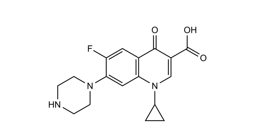 Strukturformel Ciprofloxacin / Foto: Wurglics