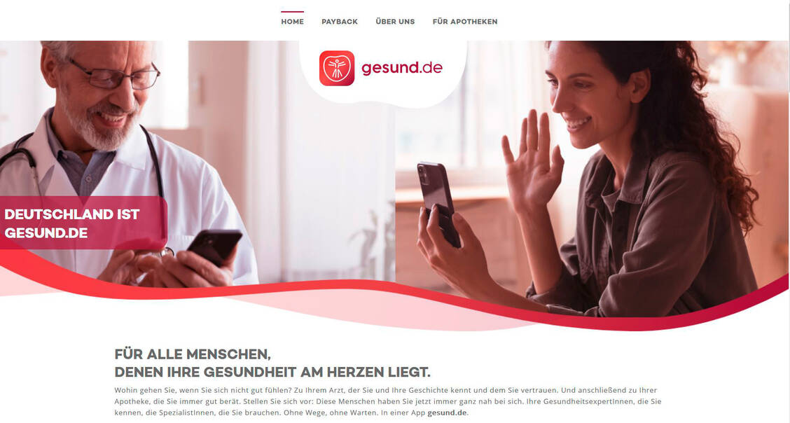 Über die Plattform »gesund.de«  sollen sich Vor-Ort-Apotheken für die Einführung des Rezepts in Position bringen können.  / Foto: PZ/Screenshot