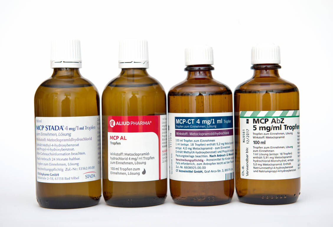 Hoch dosierte Darreichungsformen von MCP-haltigen Produkten sind seit 2014 passé. Um den Bedarf an niedrig konzentrierten MCP-Lösungen decken zu können, hatte das DAC/NRF als Interimslösung  den Rezepturhinweis NRF 6.6 erstellt.  / Foto: dpa