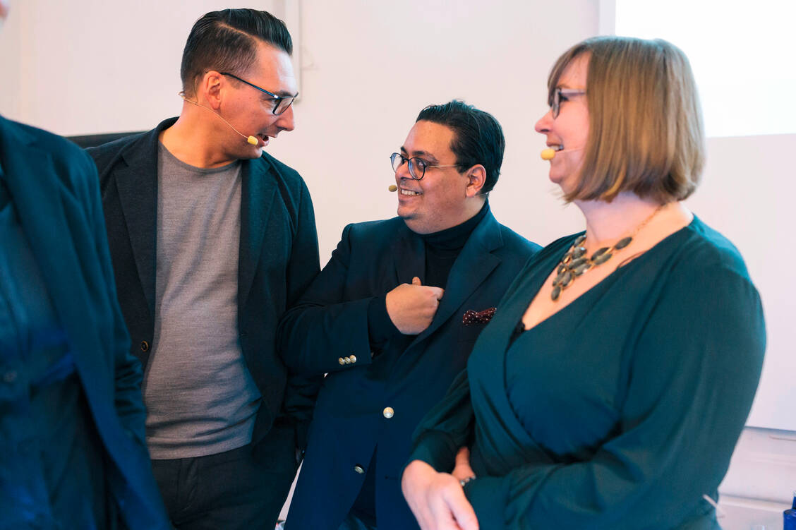 Im Dialog: Steffen Kuhnert, Max Müller und Kerstin Kemmritz (v.l.n.r.). / Foto: Jacob Börner
