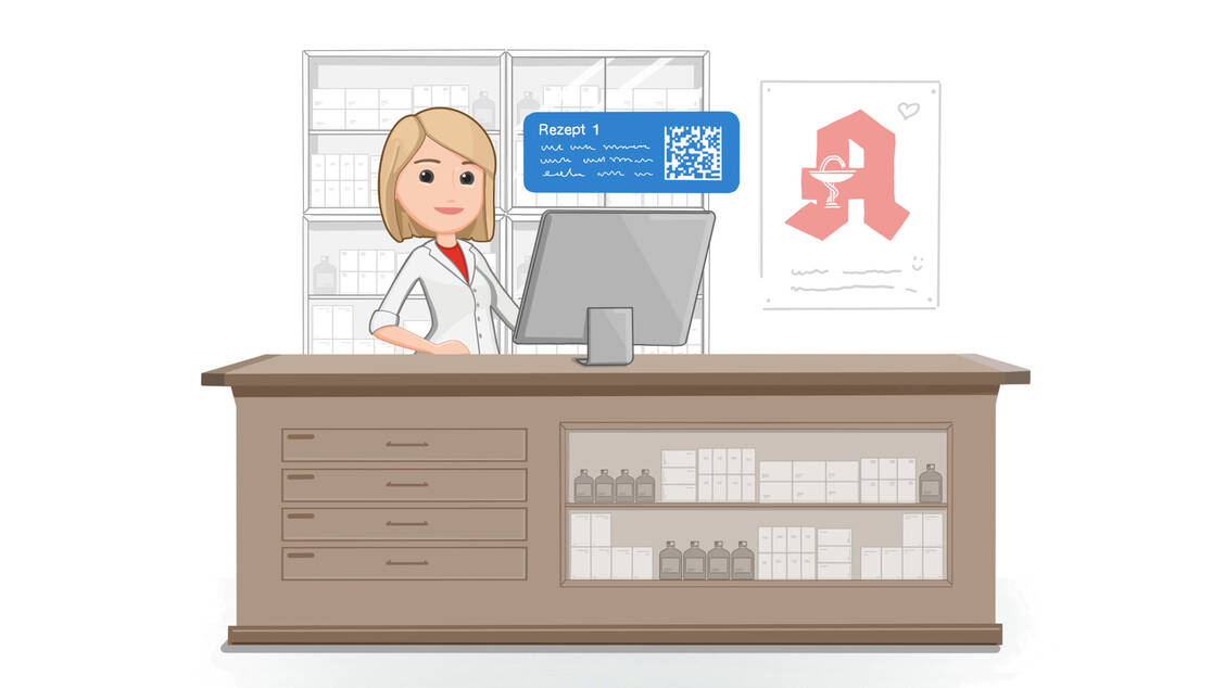 »Das E-Rezept ist da!« – Mit einem kurzen erläuternden Film sollen Apothekenkunden in Westfalen-Lippe startklar fürs E-Rezept gemacht werden. / Foto: AKWL