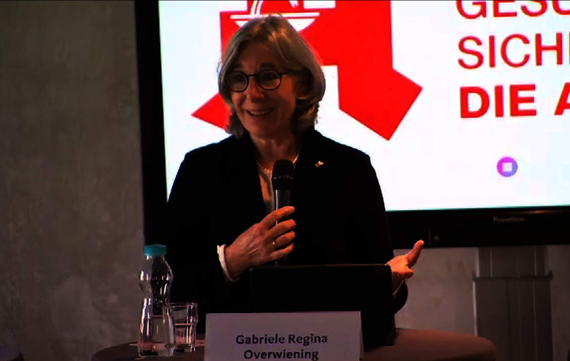 Gabriele Regina Overwiening sprach in Erfurt über die Probleme der Apotheken und kündigte neue Protestaktionen an.  / Foto: ABDA / Screenshot
