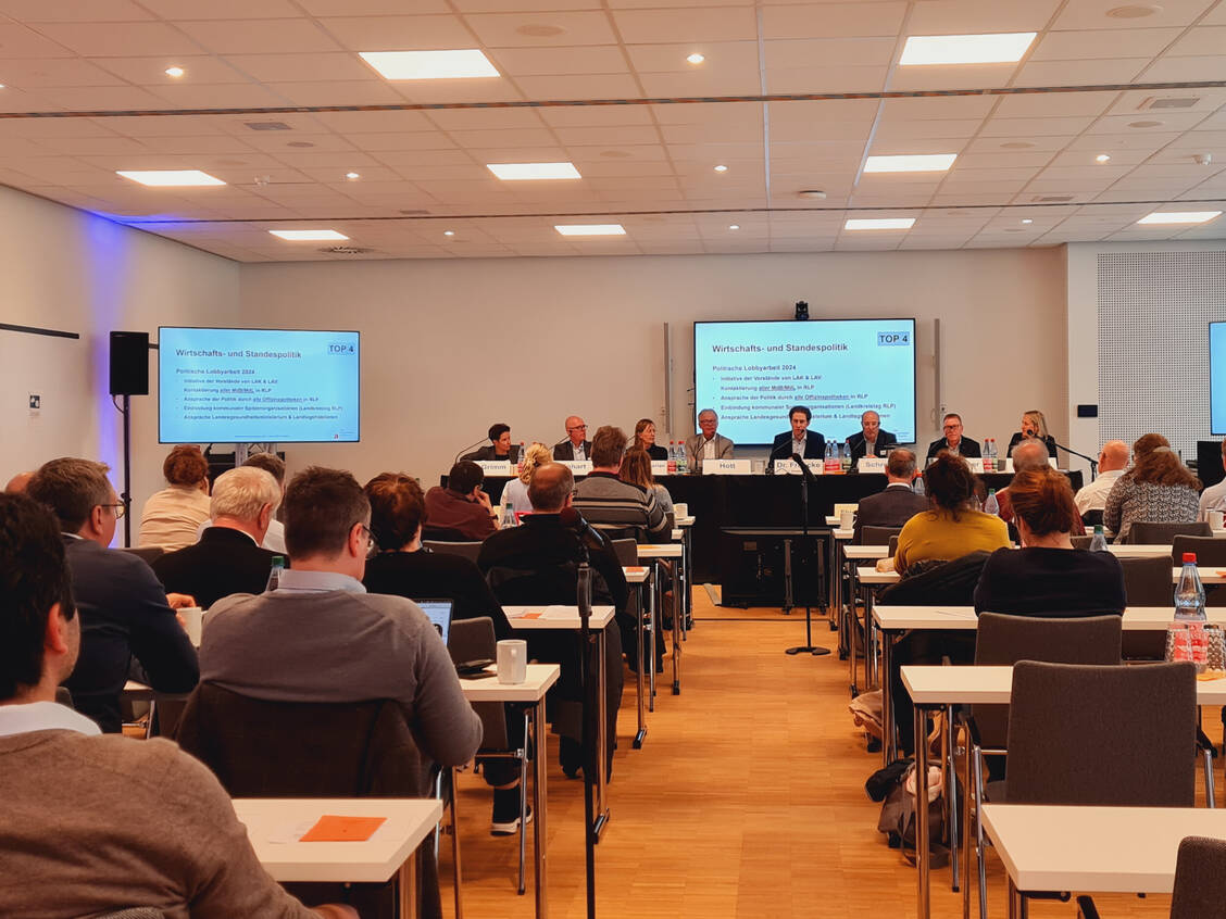 Die Mitgliederversammlung stimmte unter anderem über den Dienstleistungsvertrag der Gedisa ab. / © Apothekerverband Rheinland-Pfalz