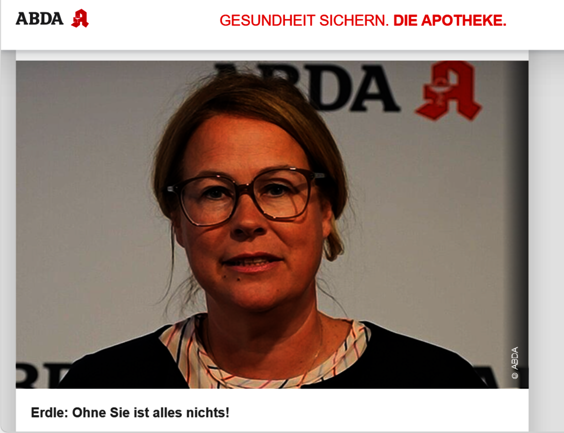 »Mein Versprechen an Sie: Wir werden als ABDA alles tun, um die Apotheken und ihre Teams zu schützen und zu stärken« – die neue ABDA-Hauptgeschäftsführerin Franziska Erdle hat sich in einem kurzen Video vorgestellt. / © Screenshot: PZ