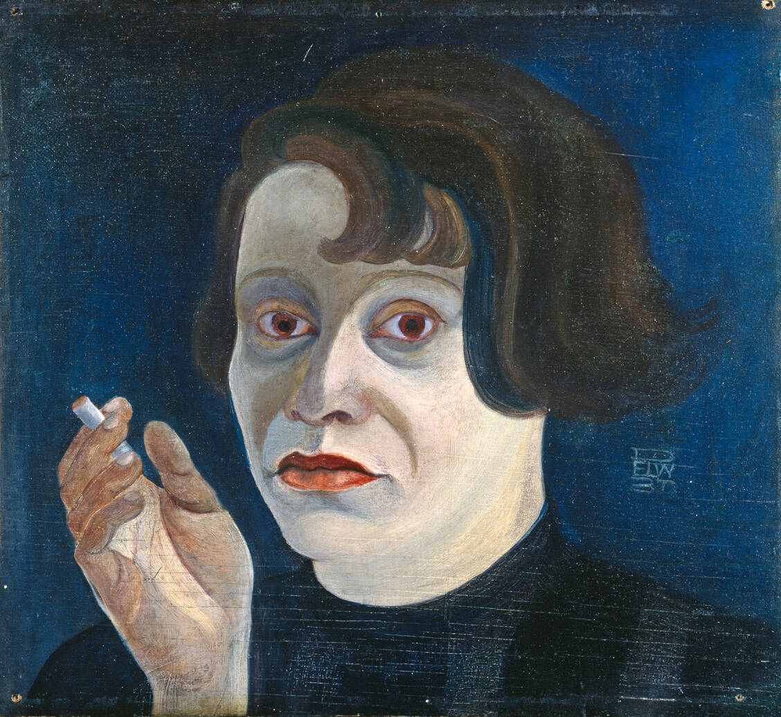 Elfriede Lohse-Wächtler: Selbstbildnis mit Zigarette, 1931 / Foto: Foto: Hamburger Kunsthalle