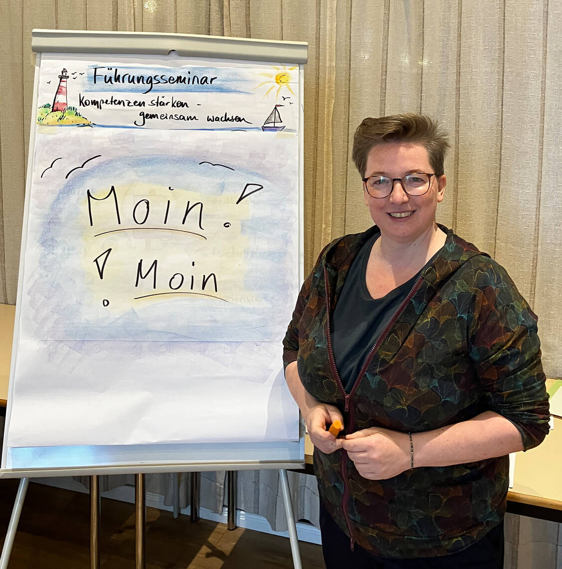 Dr. Julia Potschadel setzte ihre Botschaften auch grafisch um. / © PZ/Daniela Hüttemann