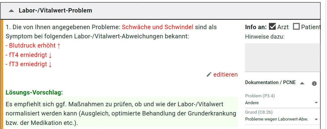 Abbildung 4: Labor/Vitalwert-Problem / Foto: pharma4u