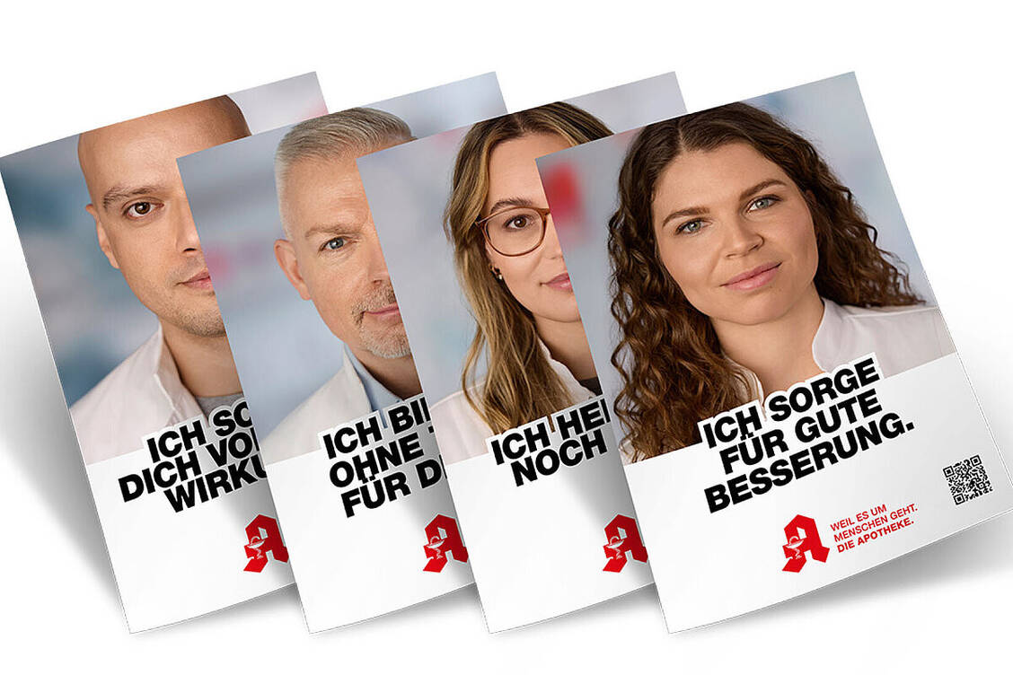 Diese Plakate sollen für die Anliegen der Apothekerschaft werben.  / © ABDA