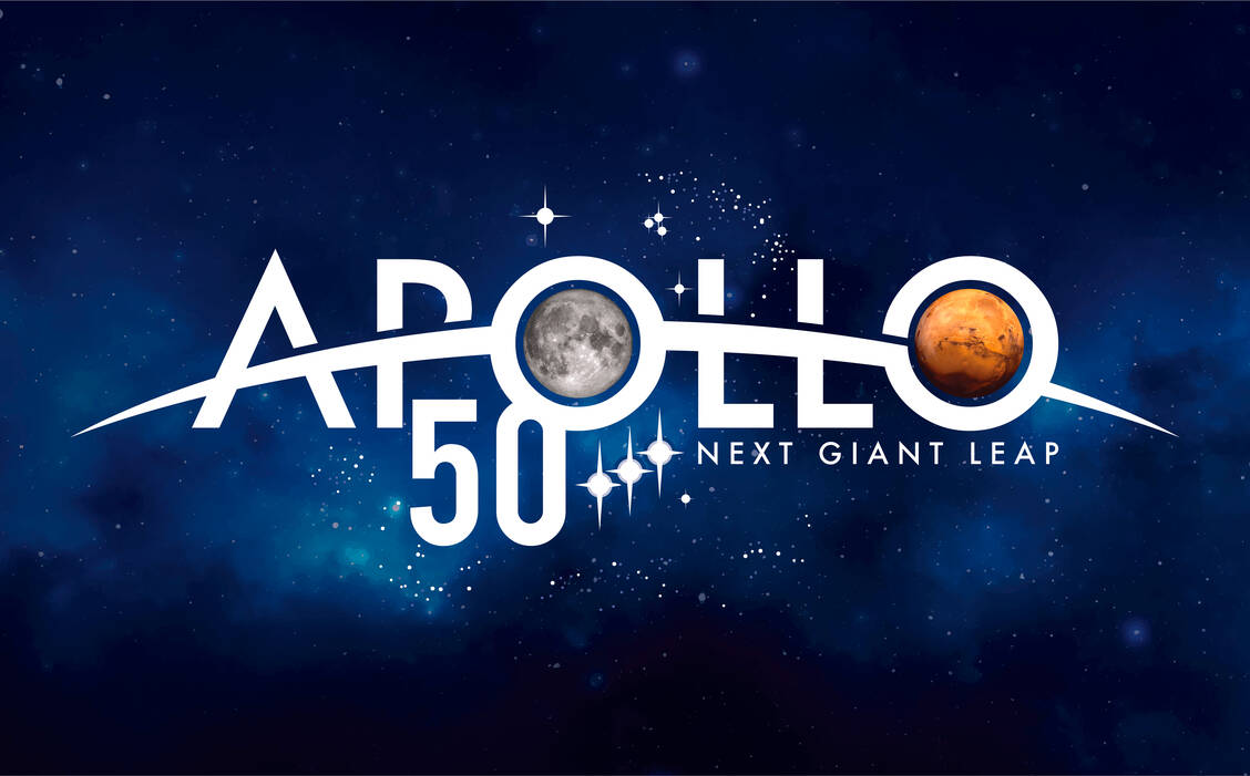 Das offizielle Logo der NASA zum 50-jährigen Jubiläum der Apollo-Missionen / Foto: NASA