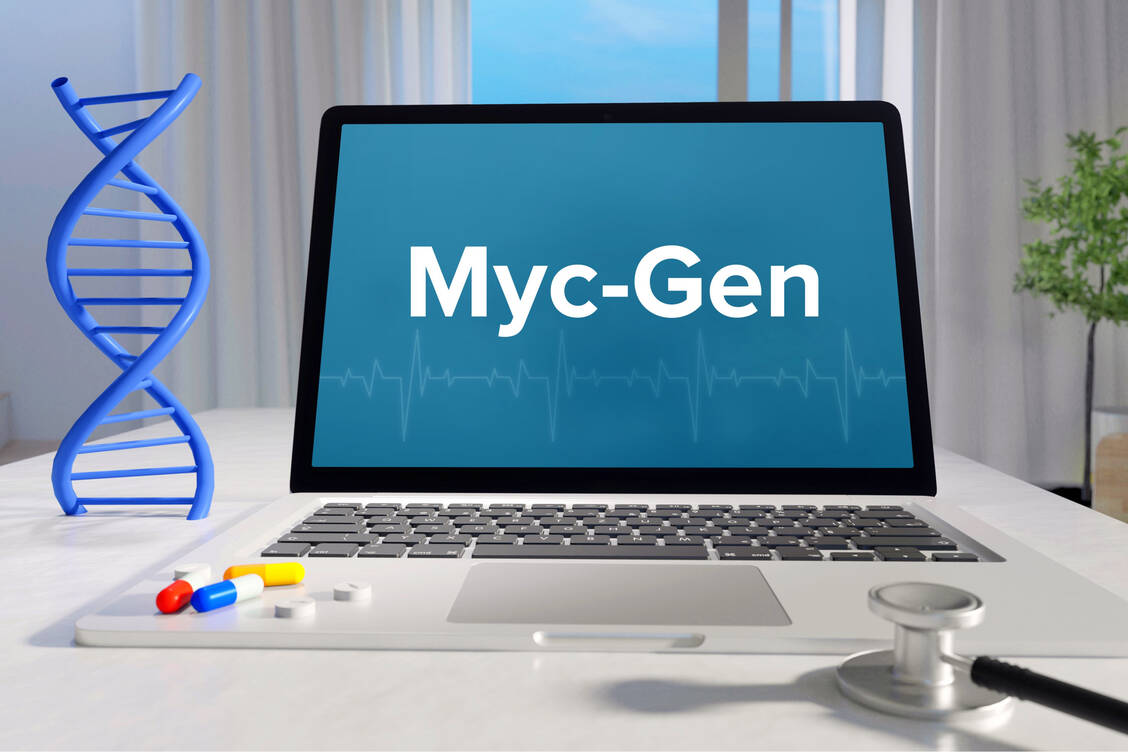 Myc ist ein menschliches Gen, das für ein gleichnamiges Protein kodiert, welches die Expression anderer Gene verstärkt. Ist Myc mutiert, kann der verstärkende Effekt dauerhaft sein und so Krebs hervorrufen beziehungsweise Tumorwachstum fördern. / Foto: Adobe Stock/MQ-Illustrations