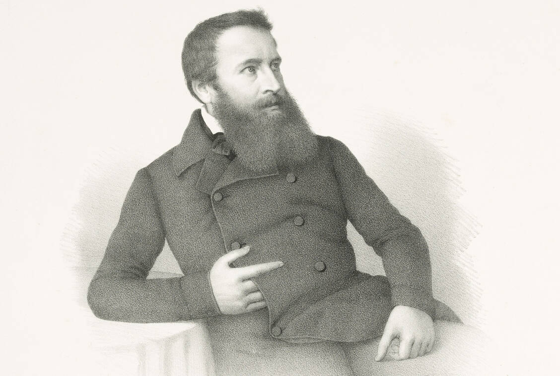 So friedlich war Friedrich Wilhelm Schlöffel im Parlament selten. / Foto: Historisches Museum Frankfurt, C16361