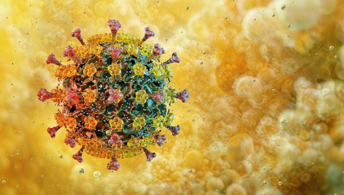 MK-1406 ist ein langwirksames antivirales Wirkstoffkonjugat, das vor einer Infektion mit Grippeviren schützen soll. / © Getty Images/Ruslanas Baranauskas/Science Photo Library