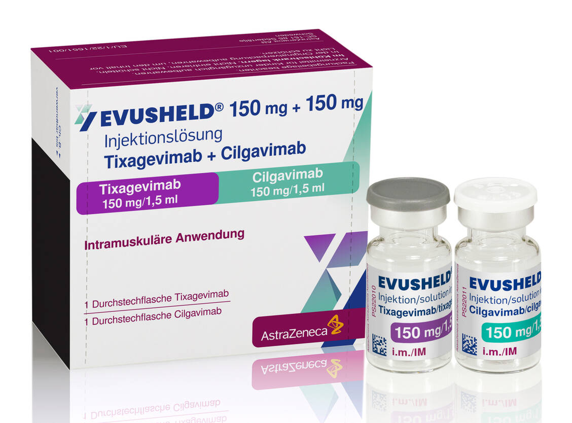 Evusheld ist in der Originalverpackung im Kühlschrank bei 2 bis 8 °C zu lagern. / Foto: Astra-Zeneca