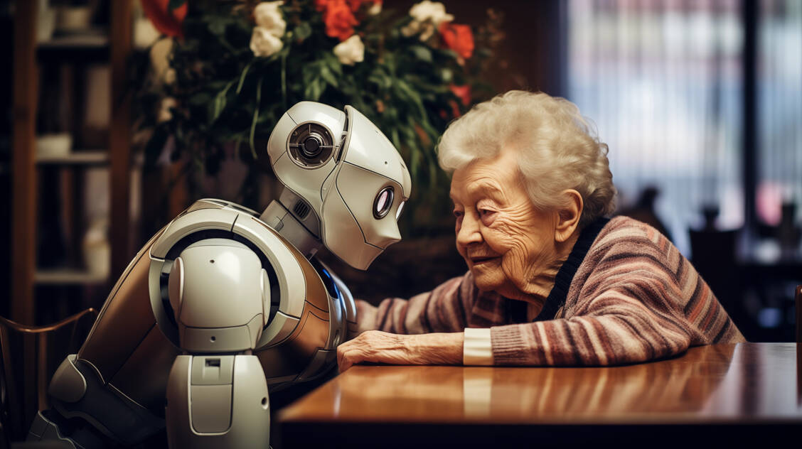 Nähe und Distanz ist eines der großen Themen, die soziale Roboter erst erlernen müssen. Vieles hängt von der Kultur seines Gegenübers ab. / © Adobe Stock/Mariko/KI-generiert
