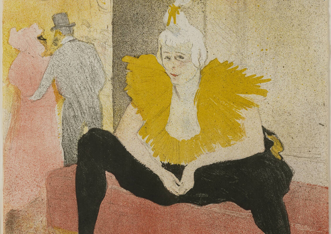 Ironischer Blick auf das Pariser Treiben: »Die sitzende Clownin« von Henri de Toulouse-Lautrec aus dem Jahr 1896. / © The Scharf Collection/Peter Tijhuis