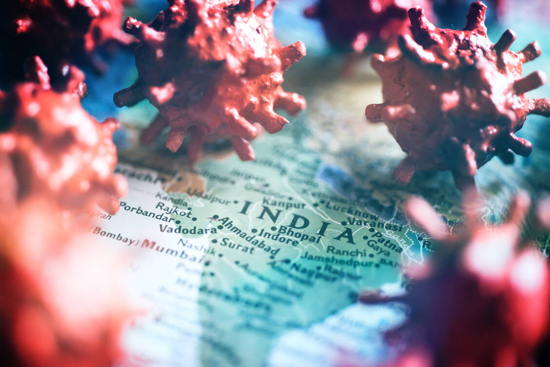 Indien verzeichnet mehr als 15 Millionen Corona-Infizierte und liegt damit weltweit auf Platz zwei nach den USA – bei der Mortalität mit mehr als 180.000 Covid-Toten sogar auf Platz 1. / Foto: Getty Images/goc