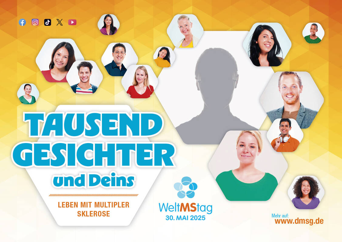 Die Erkrankung Multiple Sklerose kann verschiedene Ausprägungen haben. Darauf will die Aktion »Tausend Gesichter und Deins« am Welt-MS-Tag aufmerksam machen. / © DMSG