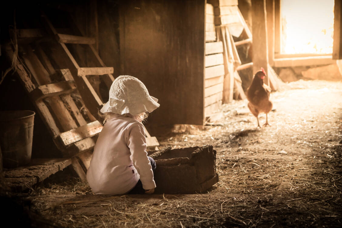 Kinder sollten ruhig auf dem Bauernhof etwas Staub aufwirbeln. / Foto: Adobe Stock/splendens
