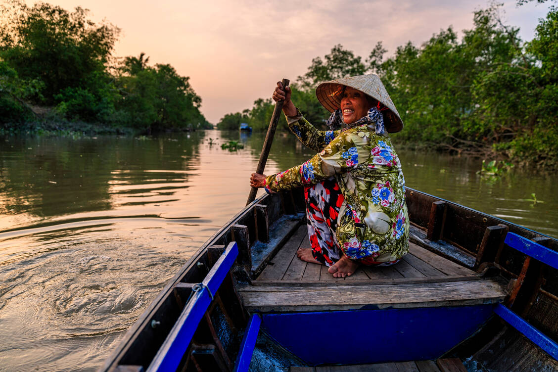 Gute Aussichten: Am Mekong, der durch China, Myanmar, Vietnam, Thailand und Kambodscha fließt oder deren Landesgrenze bildet, ging die Zahl der Malariafälle in den letzten 20 Jahren um 97 Prozent zurück. / Foto: Getty Images/hadynyah