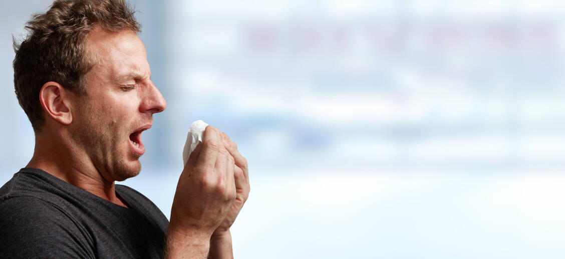 Gegen einen lästigen Schnupfen helfen vor allem abschwellende Nasensprays, viel trinken und Inhalationen. / © Adobe Stock/grinny
