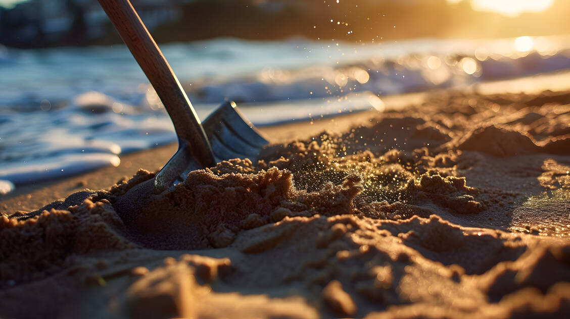 Gelbes Gold: Wer reichen werden will, der kauft Sand. / © Adobe Stock/Artworld AI