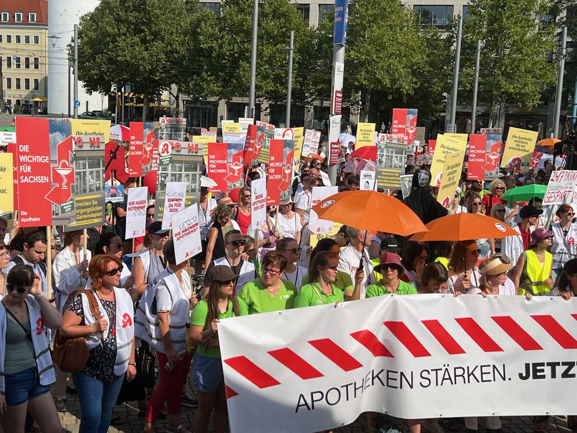 Apothekenproteste in Dresden aus dem Jahr 2024.  / © SAV