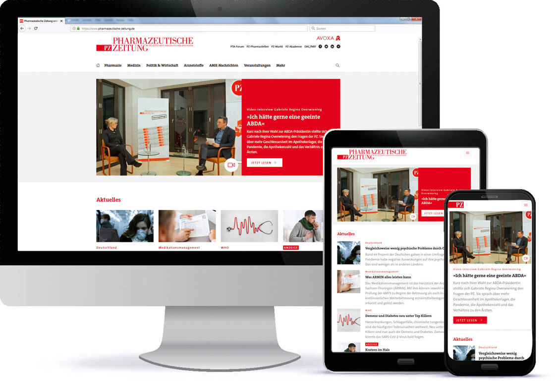 Das Online-Angebot der Pharmazeutischen Zeitung hat im April 2021 einen neuen Reichweiten-Rekord verzeichnet. / Foto: Avoxa/Shutterstock