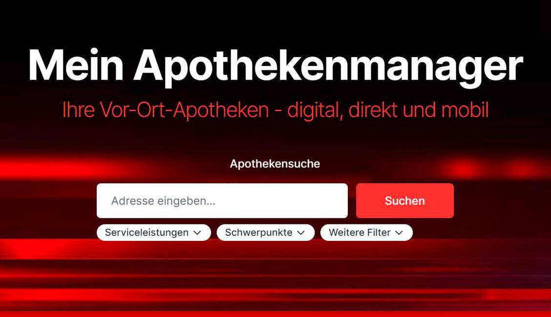 Über das Patientenportal »Mein-Apothekenmanager.de« können Patienten ab sofort impfende Apotheken suchen. / Foto: Screenshot