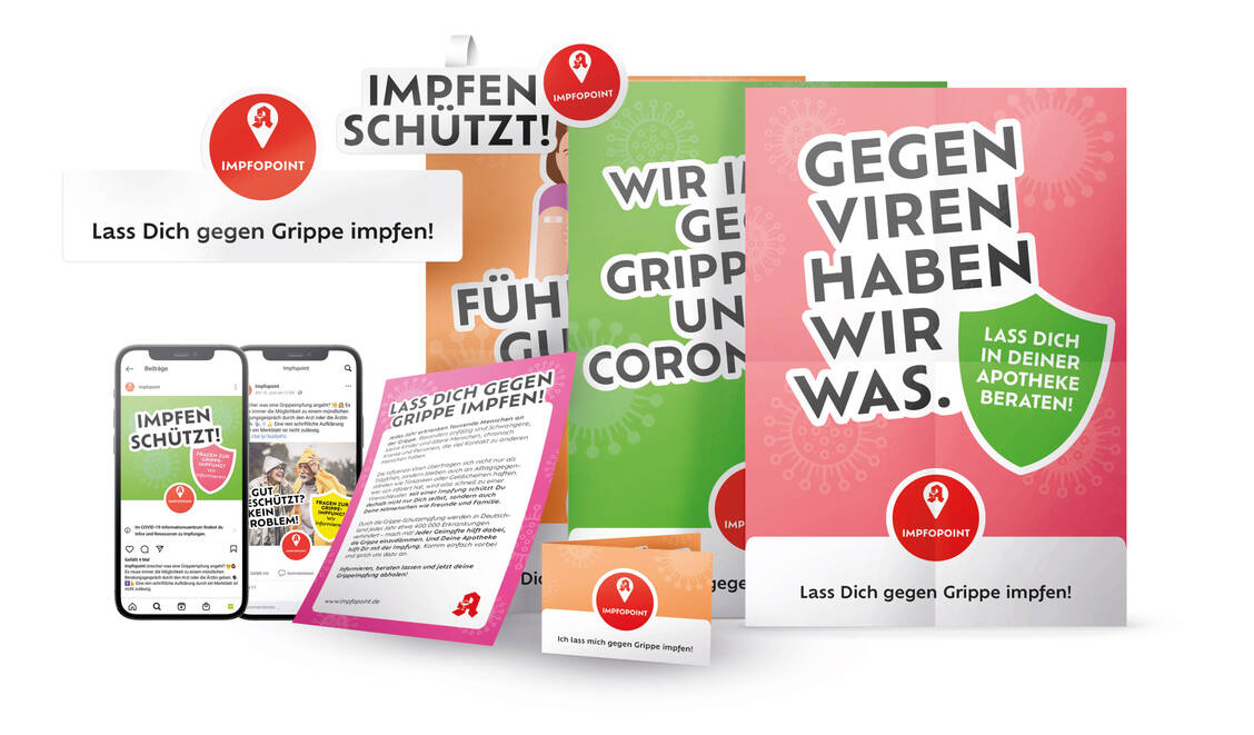 Rund 11.500 Apotheken werden von ihren Verbänden mit einem umfangreichen Aktionspaket zur »Impfopoint«-Kampagne 2022 ausgestattet. / Foto: Impfopoint-Kampagne