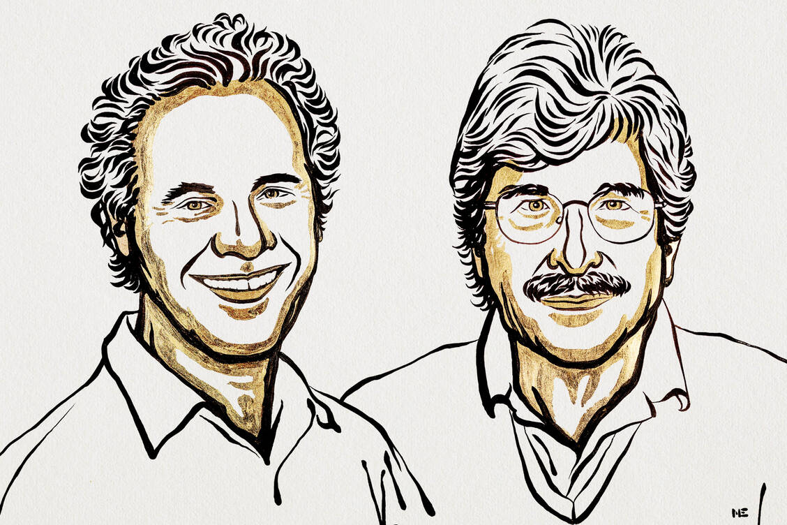 Victor Ambros (links) und Gary Ruvkun haben microRNA als universellen Mechanismus der Genregulation von komplexen Organismen erkannt.  / © Nobel Prize Outreach/Niklas Elmehed