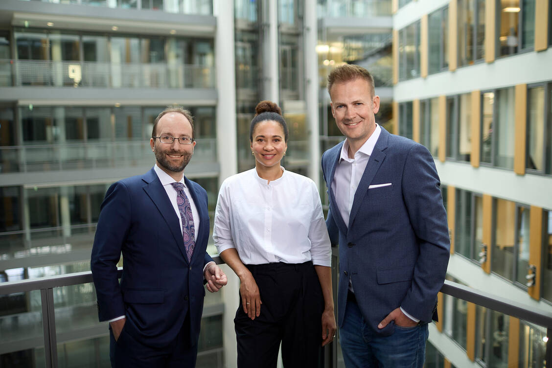 Das neue Führungstrio (v.l.): Florian Hartge, Brenya Adjei und Florian Fuhrmann. / Foto: Gematik