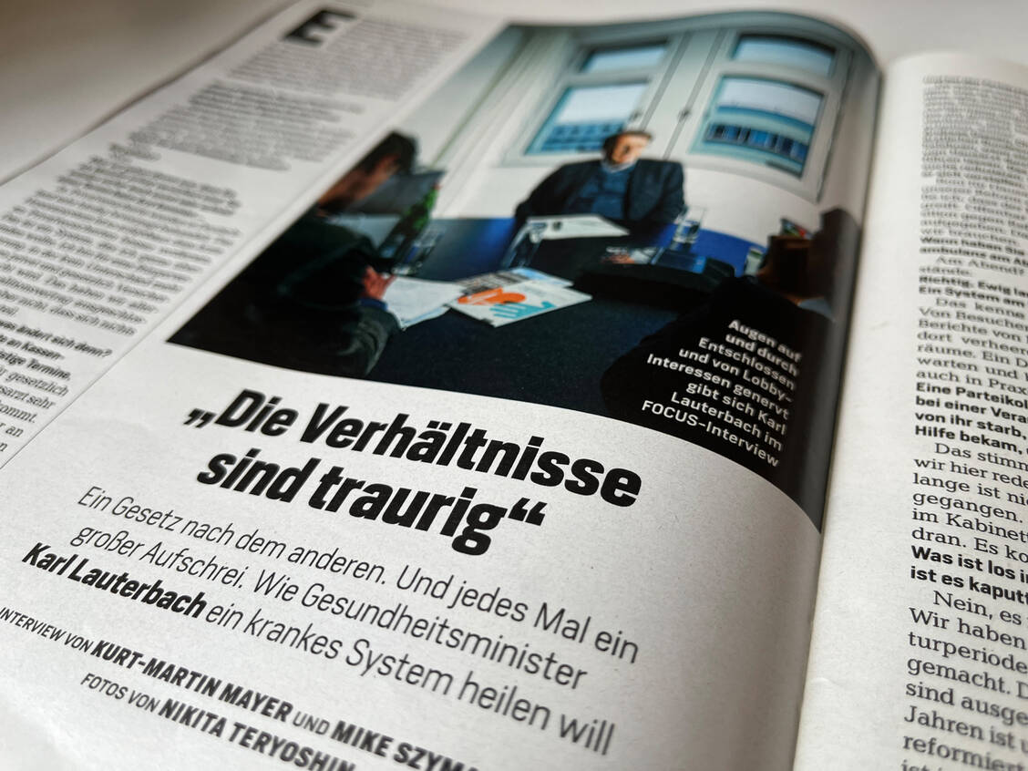 Bundesgesundheitsminister Karl Lauterbach (SPD) hat dem Magazin »Focus« ein ausführliches Interview gegeben. / Foto: PZ