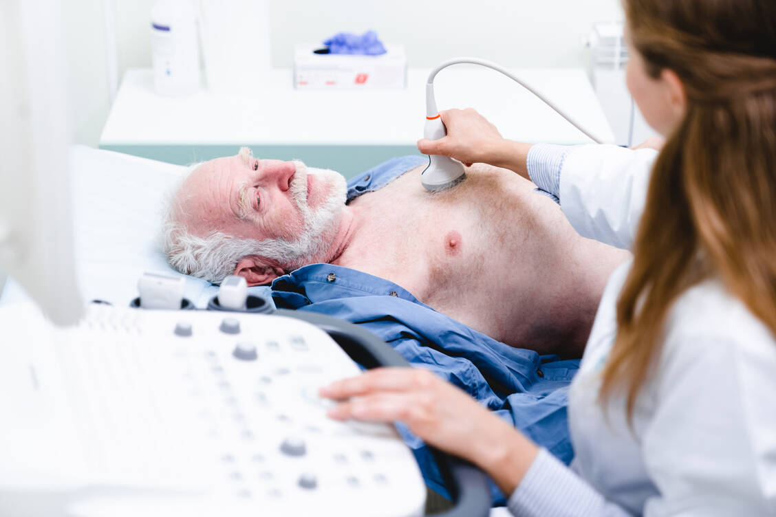 Im Ultraschall sieht man bei Patienten mit kardialer Amyloidose beidseits eine Hypertrophie der Ventrikel. / © Adobe Stock/InsideCreativeHouse